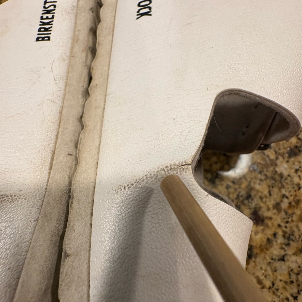 Birkenstock Arizona White Birkoflor Sandals Slides Size 41 US Wmns 10-10.5 Wide - Picture 5 of 11